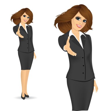 bir el için el sıkışma veren işkadını