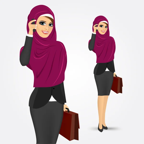 Bella giovane donna musulmana — Vettoriale Stock