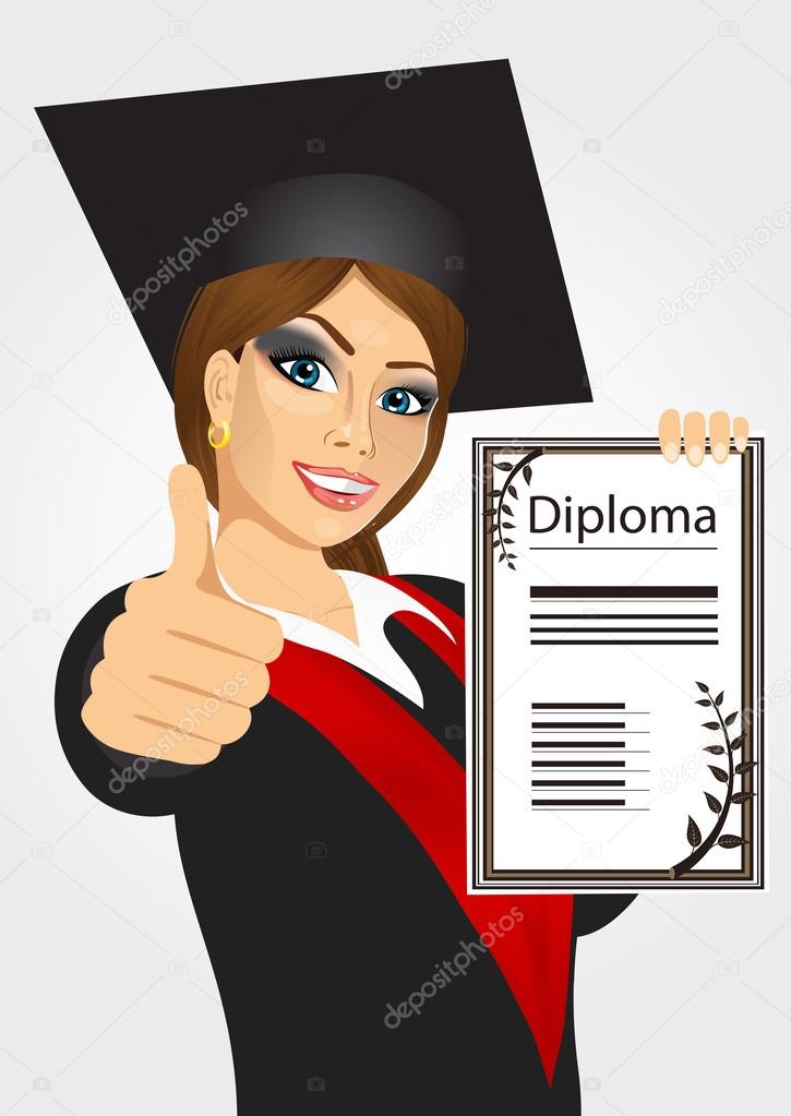 graduating student girl in an academic gown