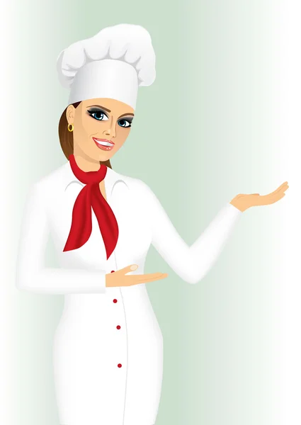 Smiling female chef, cook or baker holding something Royalty Free Stock Illustrations