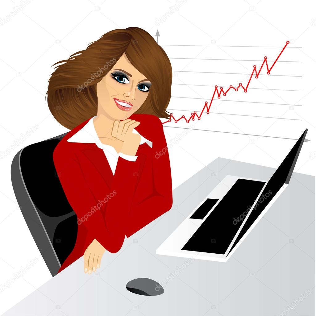 business woman with laptop in the office