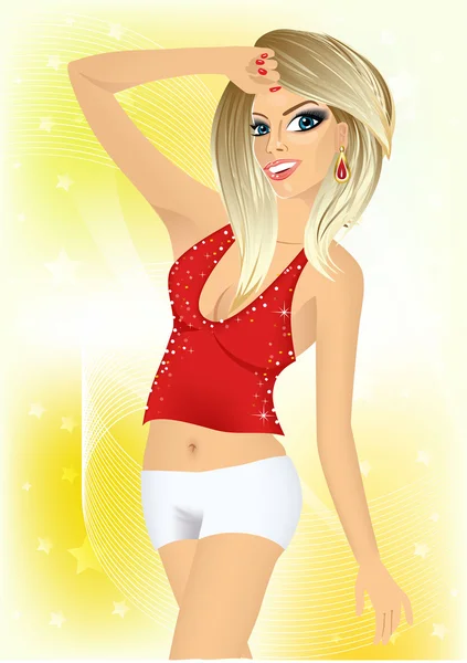 Sexy blonde meisje in nachtclub — Stockvector