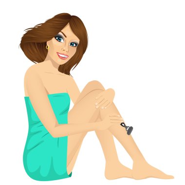 genç esmer kadın beyaz havlu sarılmış