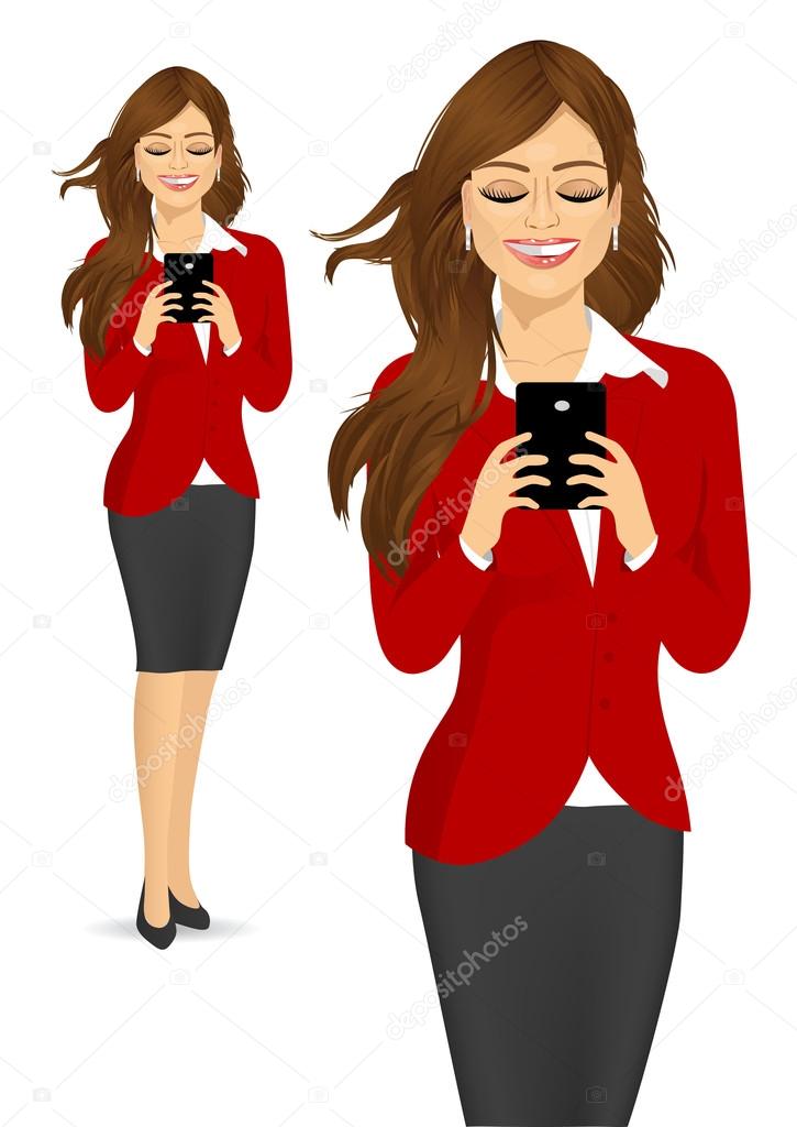 business woman using mobile phones