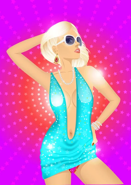 Fashion disco girl — Stockový vektor