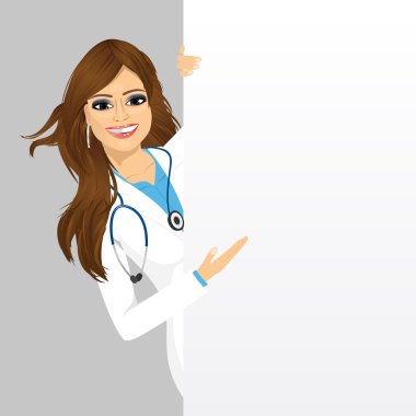 boş sunu kartı ile kadın doktor