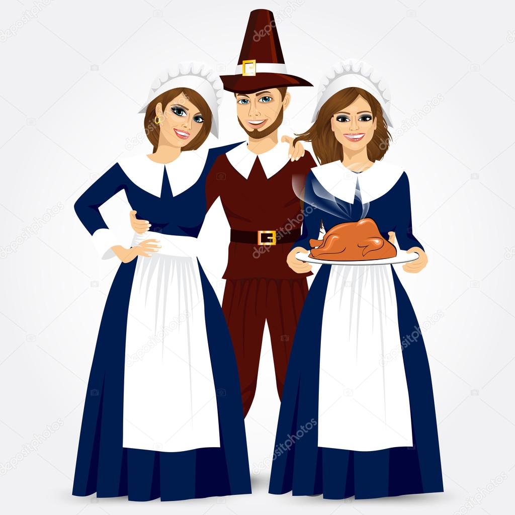 illustration for thanksgiving of the pilgrims