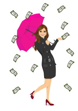 esmer kadın büyük mor şemsiye tutan