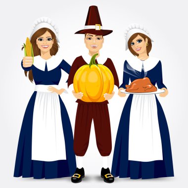 illustration for thanksgiving of the pilgrims clipart