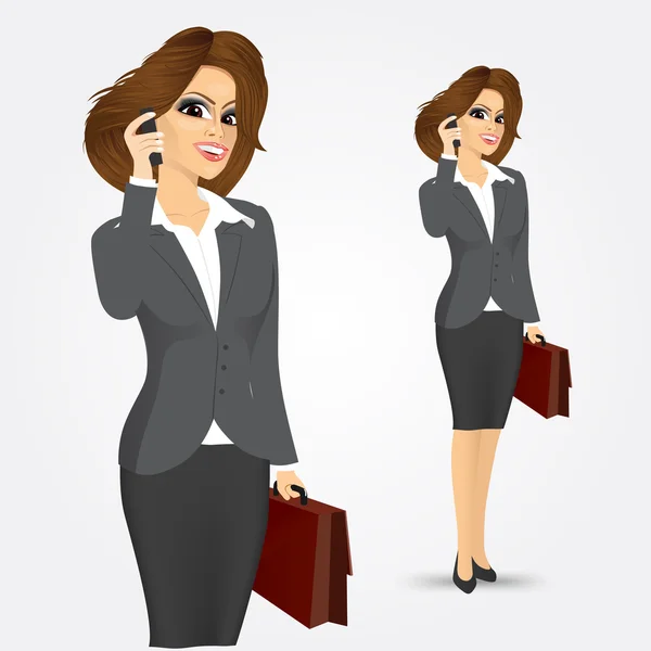 Bizneswoman rozmawia przez telefon — Wektor stockowy