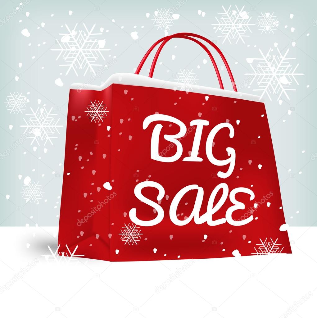 red big sale shopping bag