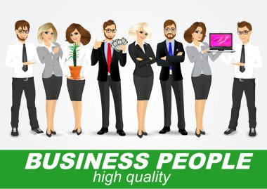 set of diverse business people clipart