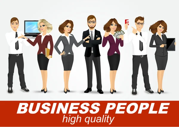 Set of diverse business people — Stock Vector