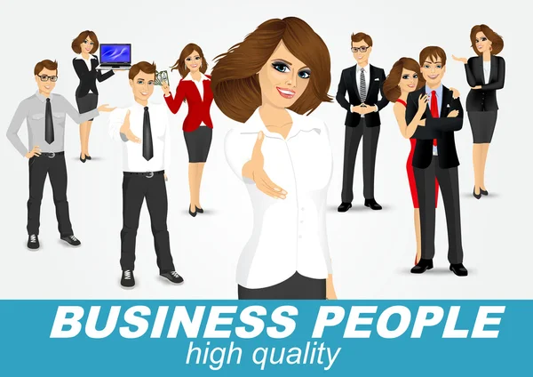 Set of diverse business people — Stock Vector