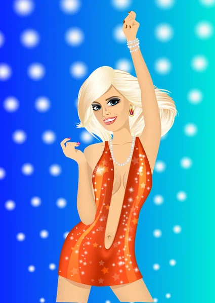 Fashion disco girl — Stock Vector