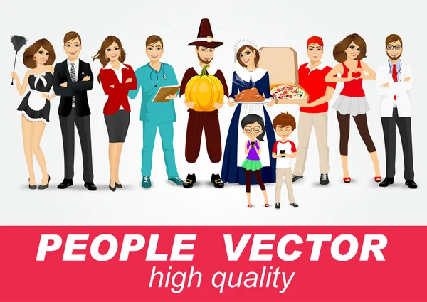 Karakterek különböző embereket — Stock Vector