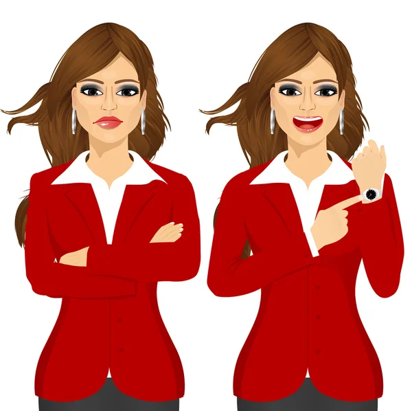 Due donne d'affari arrabbiate — Vettoriale Stock