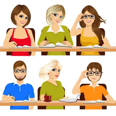 bir grup öğrenci birlikte okuyorlar.