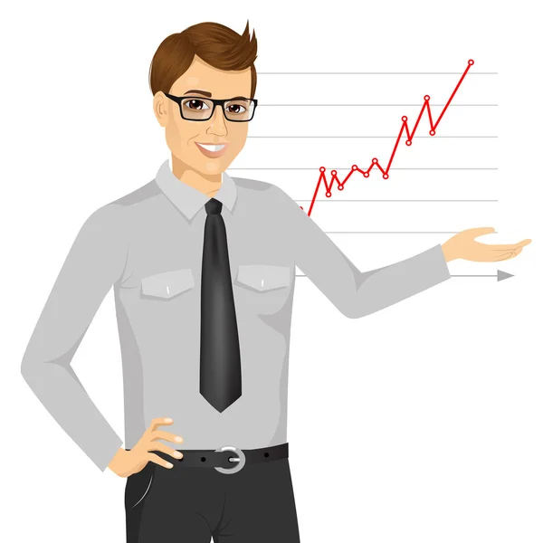Businessman giving presentation — Stock Vector