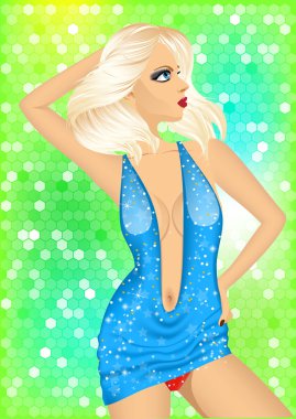 sarışın dans disko parti poz