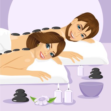bir spa haritasında çekici genç Çift
