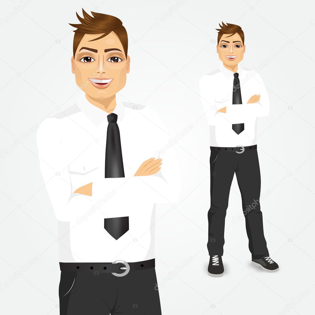 young businessman with arms folded