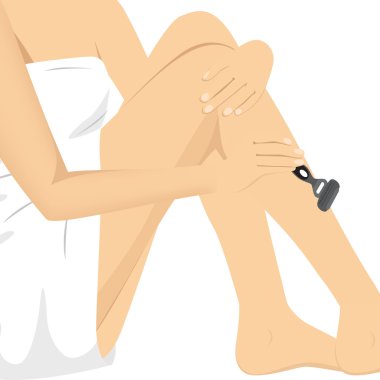 kadın razoring bacaklar gri bir ustura ile