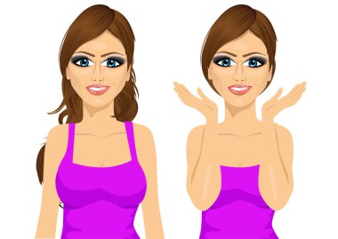 iki esmer kadınla uzun saç modeli