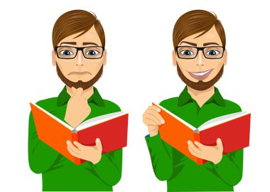 odaklı adam ilginç kitap okuma