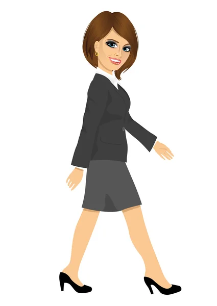 Young businesswoman walking forward — Stock Vector