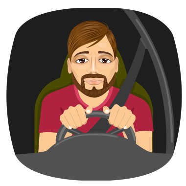 uykulu erkek sürücü sürüş sırasında pinekleme