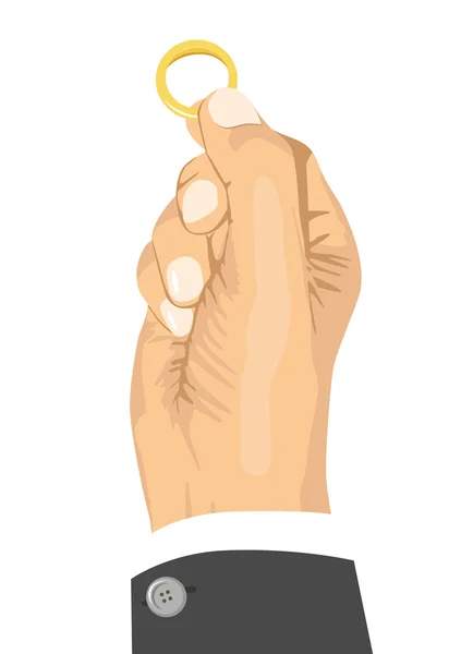 Dłoń trzymająca obrączkę — Wektor stockowy