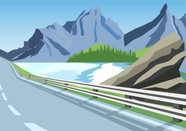 dolambaçlı yol deniz ya da okyanus boyunca dağlarda