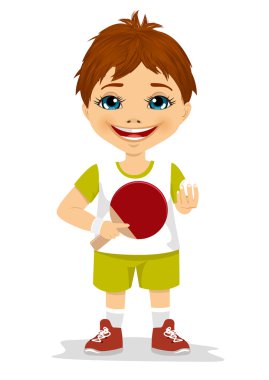 yakışıklı bir Masa Tenisi raketi holding