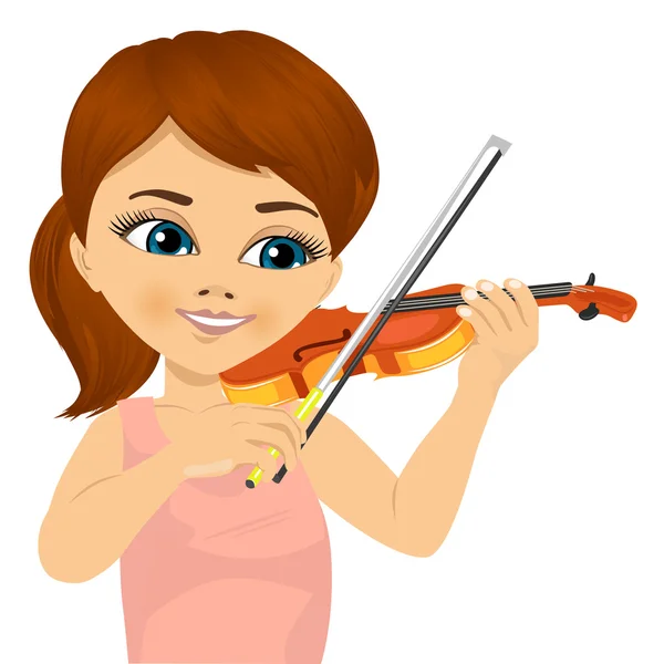 Petite fille mignonne jouant du violon — Image vectorielle