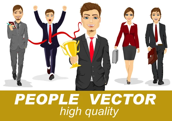 Vector de personas con caracteres de negocios — Vector de stock