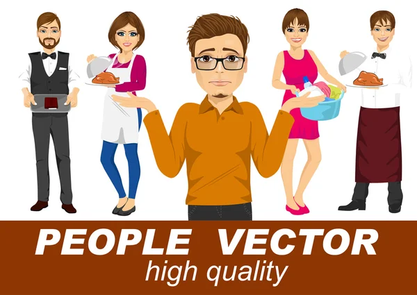 Emberek vektor with különböző karakterek — Stock Vector