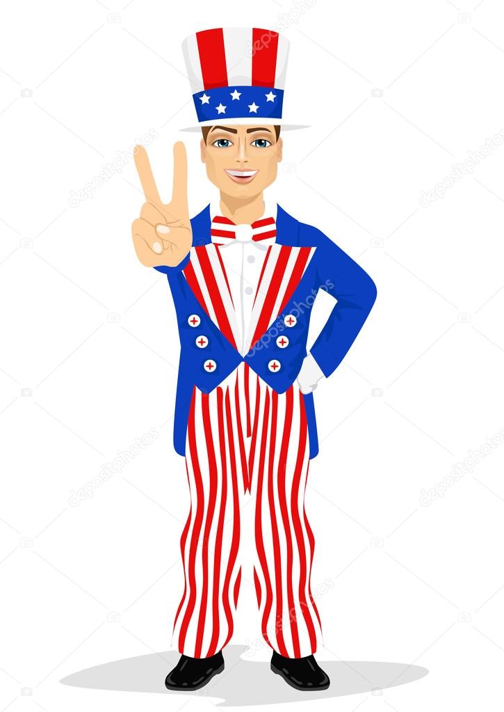 handsome man dressed up like Uncle Sam
