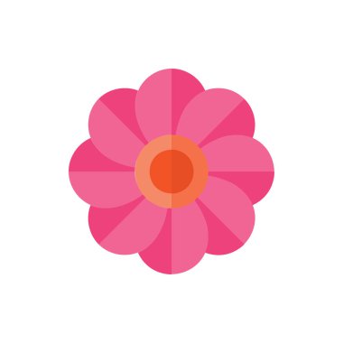 Çiçek, Bitki Düz Simgesi İllüstrasyon Vektörü izole edildi. Bahar ve Simge Seti. Web Tasarımı, Logo, Uygulama ve UI için Uygun.