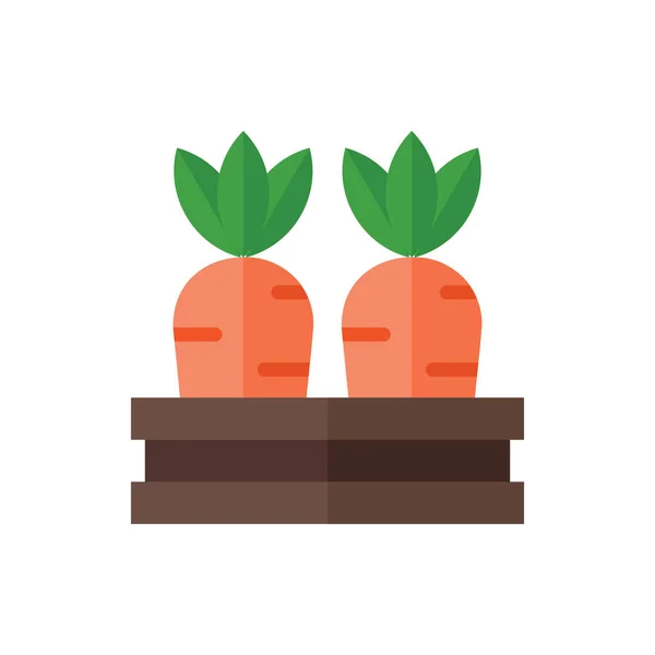 Havuç, Hasat, Bahçe Düz Simgesi İfade Vektörü izole edildi. Bahar ve Simge Seti. Web Tasarımı, Logo, Uygulama ve UI için Uygun.