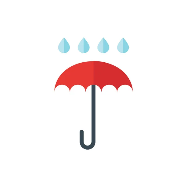 Yağmur ve Şemsiye Düz Simge İfade Vektörü izole edildi. Bahar ve Simge Seti. Web Tasarımı, Logo, Uygulama ve UI için Uygun.