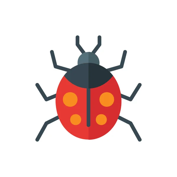 Uğurböceği, Böcek Düz Simgesi Logo İllüstrasyon Vektörü izole edildi. Bahar ve Simge Seti. Web Tasarımı, Logo, Uygulama ve UI için Uygun.