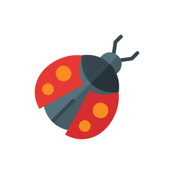 Ladybug Bug Flat Εικονίδιο Εικονίδιο Εικονογράφηση Διάνυσμα Απομονώθηκε Άνοιξη Και — Διανυσματικό Αρχείο