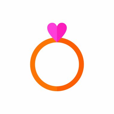 Aşk Yassı Simge İllüstrasyon Vektörlü Evlilik Yüzüğü İzole Edildi. Anneler Günü İkon Seti kutlu olsun. Web Tasarımı, Logo, Uygulama ve İşinizi Geliştirmek İçin Uygun.