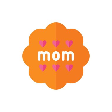 Anneler Günü Rozeti, Madalya Düz Simge Logosu İllüstrasyon Vektörü izole edildi. Anneler Günü İkon Seti kutlu olsun. Web Tasarımı, Logo, Uygulama ve İşinizi Geliştirmek İçin Uygun.