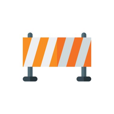 Bariyer Düz Simge Logosu Çizim Vektörü izole edildi. İşçi Bayramı, Mayıs, Endüstri ve İnşaat Simgesi. Web Tasarımı, Logo, Uygulama ve İşinizi Geliştirmek İçin Uygun.