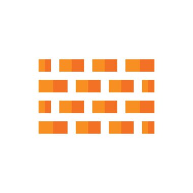 Duvar Tuğlası Düz Simge Logosu Çizim Vektörü izole edildi. İşçi Bayramı, Mayıs, Endüstri ve İnşaat Simgesi. Web Tasarımı, Logo, Uygulama ve İşinizi Geliştirmek İçin Uygun.