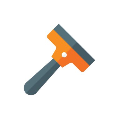 Pencere Temizleyicisi, Squeegee Düz Simge Logosu Çizim Vektörü izole edildi. İşçi Bayramı, Mayıs, Endüstri ve İnşaat Simgesi. Web Tasarımı, Logo, Uygulama ve İşinizi Geliştirmek İçin Uygun.