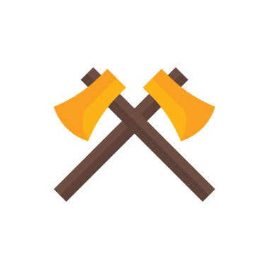 Balta, Oduncu Malzemeleri Düz Simge Çizim Vektörü izole edildi. İşçi Bayramı, Mayıs, Endüstri ve İnşaat Simgesi. Web Tasarımı, Logo, Uygulama ve İşinizi Geliştirmek İçin Uygun.