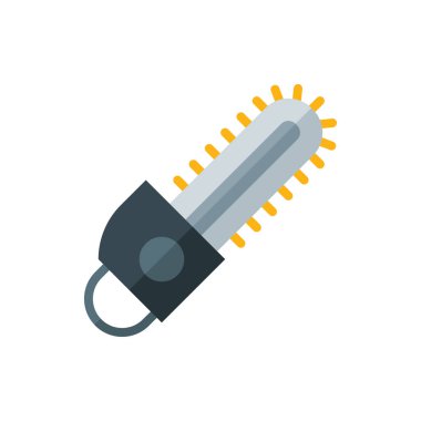 Elektrikli testere Düz Simge Logosu Çizim Vektörü izole edildi. İşçi Bayramı, Mayıs, Endüstri ve İnşaat Simgesi. Web Tasarımı, Logo, Uygulama ve İşinizi Geliştirmek İçin Uygun.